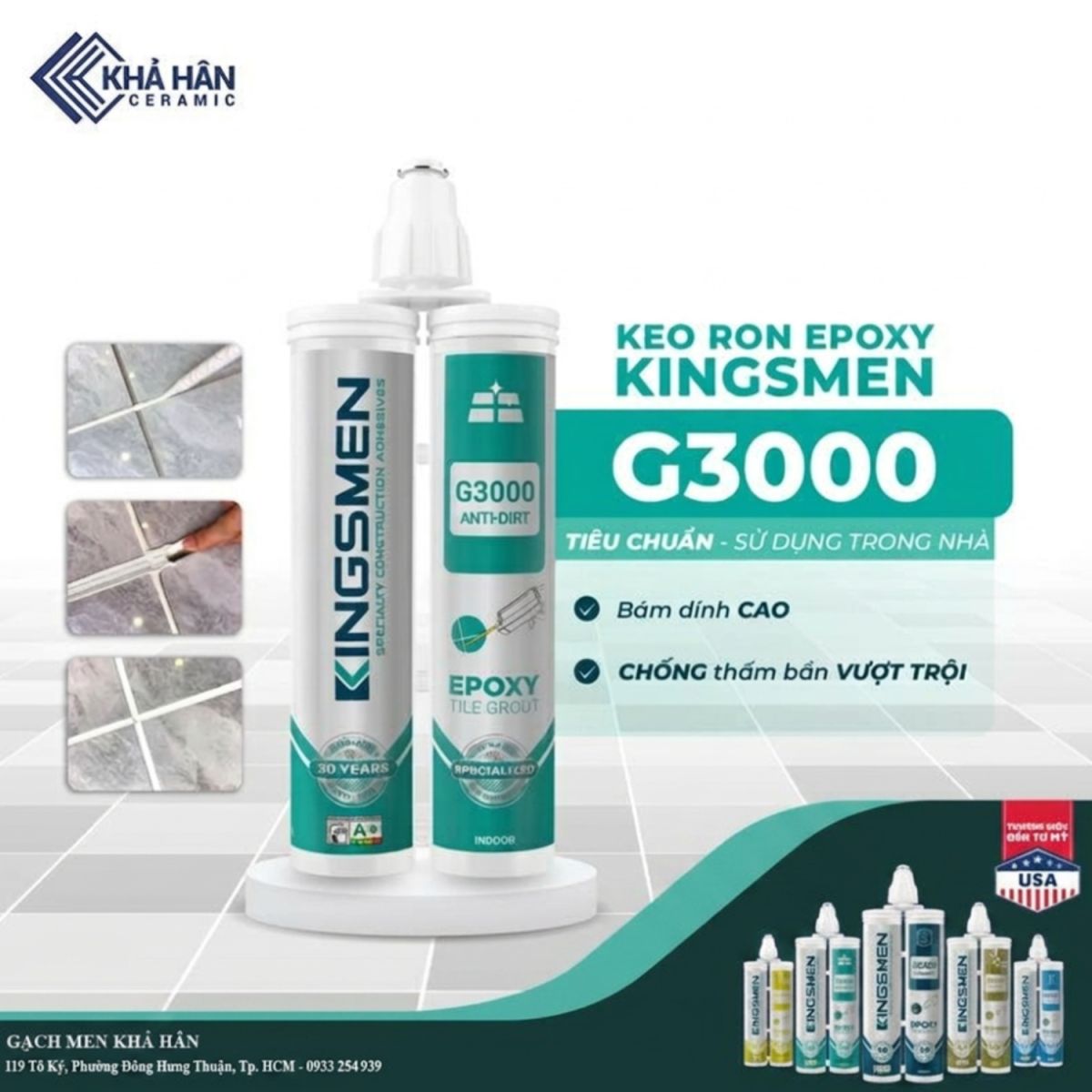 Keo epoxy Kingsmen cao cấp trong nhà