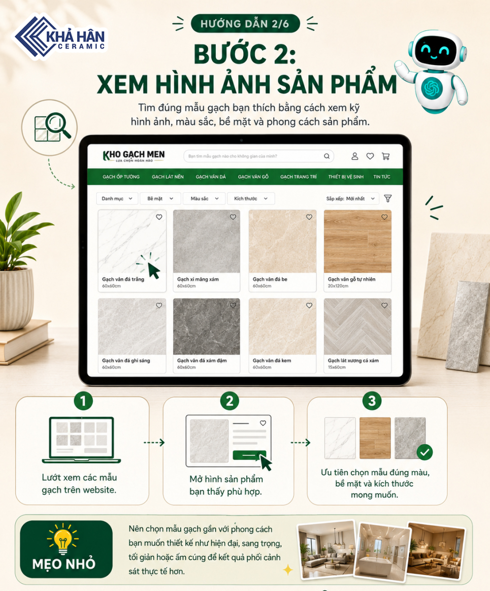 Cách phối cảnh gạch ốp tường nhanh và đẹp