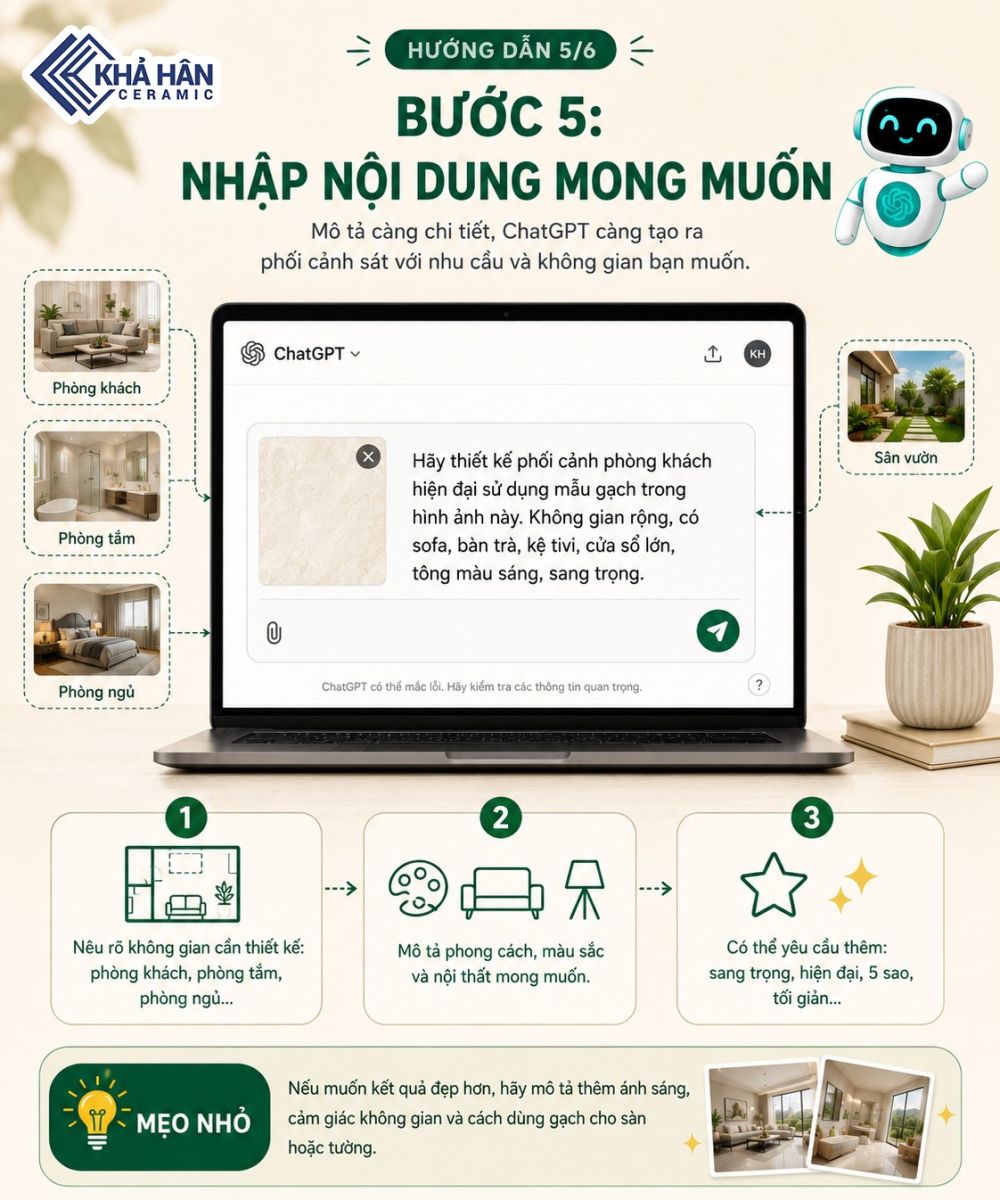 Cách phối gạch lát nền sinh động