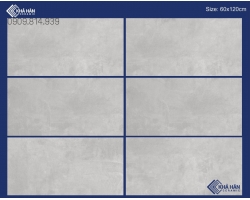 Đá mờ 60x120 màu xám xi măng lát nền đơn giản và sang trọng