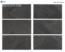 Gạch đá mờ 60x120 màu xám đen lát nền chống trơn
